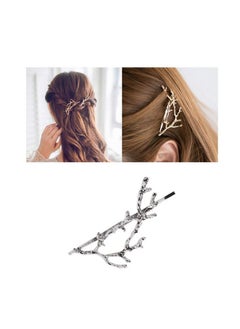 Lawie 12 Pack Silver Vintage Retro Geometric Metal Pearl Crystal Rhinestone Branch Leaf Hair Clips Snap Barrettes Claw Clamps U Shaped Decorative Bobby Pin Alligator Hairclips Wedding Party Bridal Accessory  - Image 4