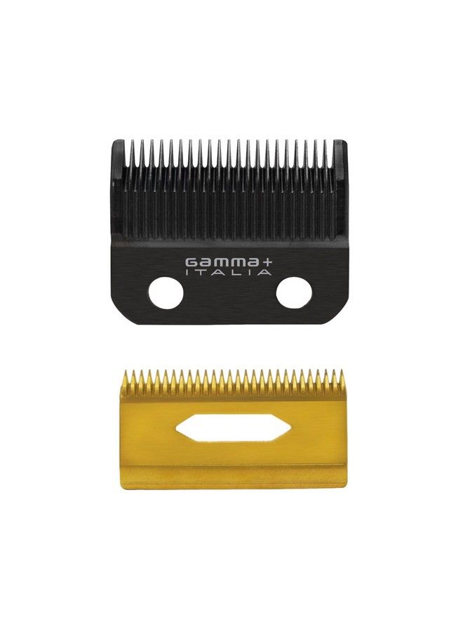 Gamma+ شفرة ماكينة حلاقة شعر ثابتة بديلة من الكربون الأسود DLC مع مجموعة قاطع أسنان عميق من التيتانيوم الذهبي المتحرك - Image 1