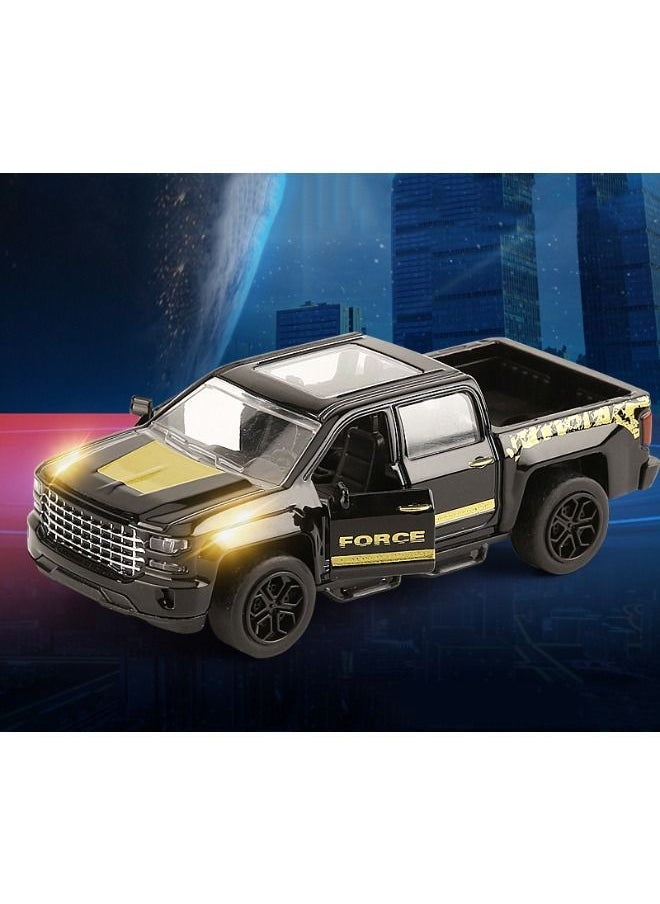 FORCE 1:32 Pickup Truck Model Car, Alloy Car Model, Diecast Pull Back Toy Vehicle with Light and Music, Pickup Truck Alloy Vintage Collectible Toy Car, Car Toys for Toddlers Kids Children Gift  - Image 4
