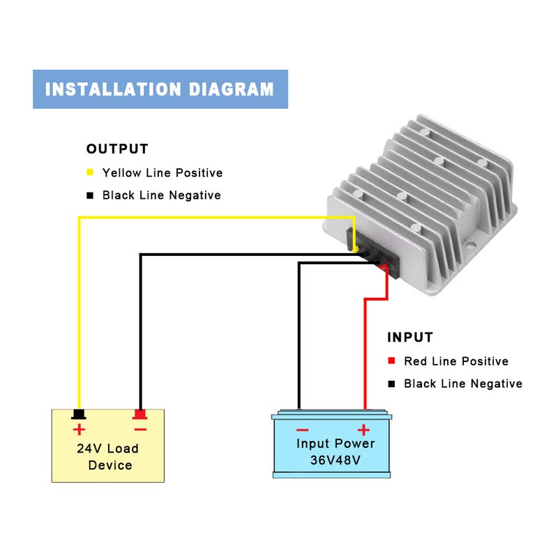 DC DC Power Converter 36V 48V to 12V 10A 120W Voltage Reducer Buck Transformer Module with Aluminum Shell(36V 48V to 12V 10A Large Aluminum Shell ) - Image 1