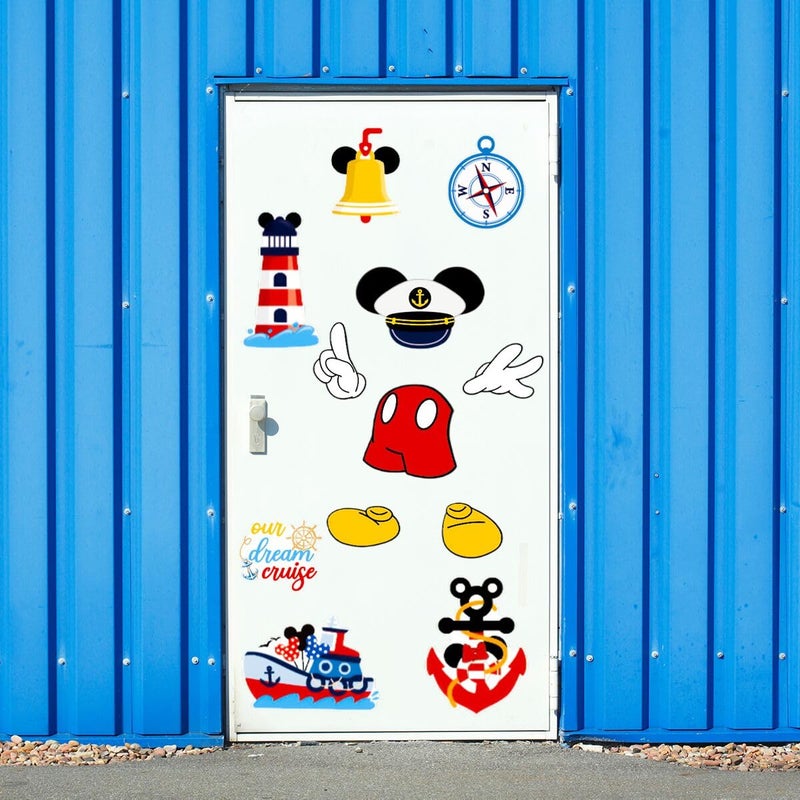 OULUN 12Pcs Captain Mouse Cruise Door Decorations, Funny Mouse Ears Magnet for DCL Cruise& All Major Cruise Cartoon Mouse Birthday Party Supplies (Yellow) - Image 5