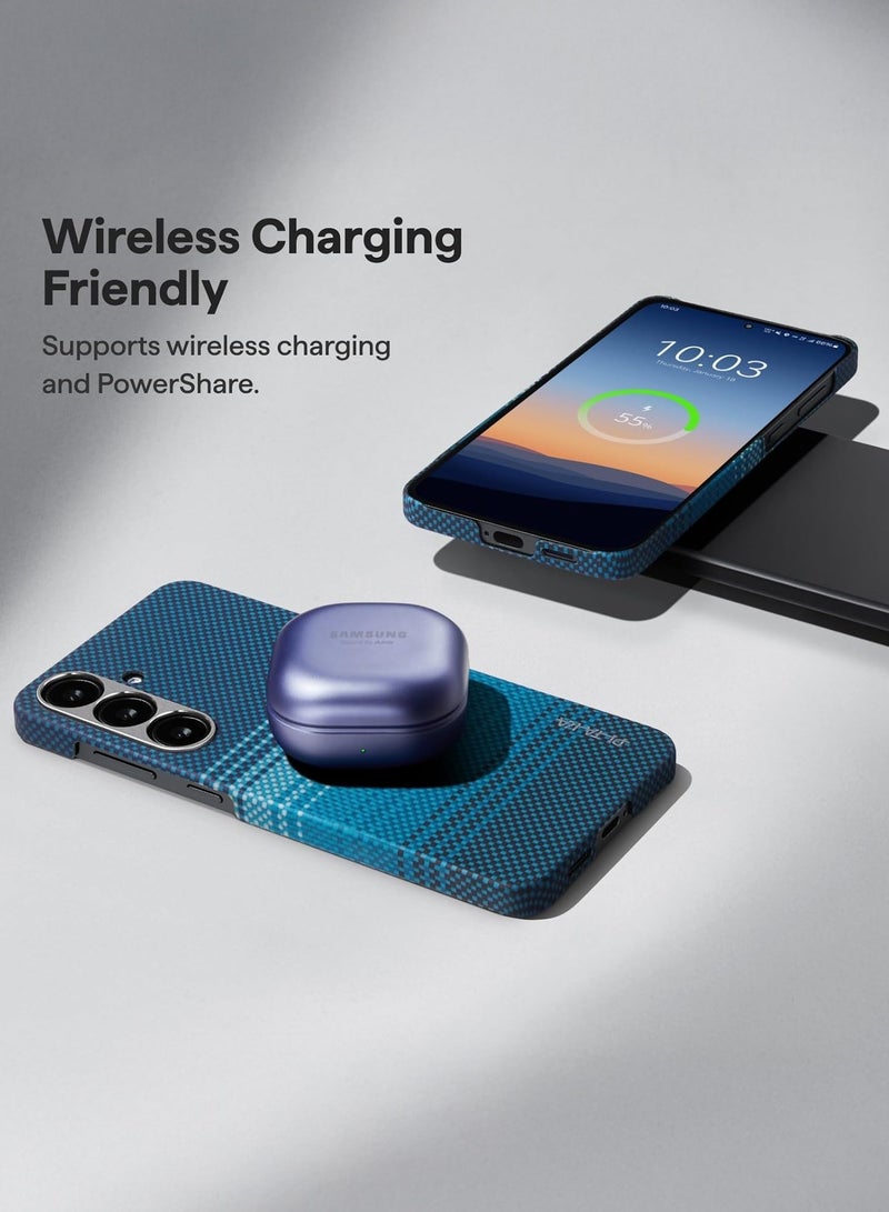 بيتاكا جراب جالاكسي اس 25 ماجسيف من غطاء منسوج باللمس من برج الحمل / نحيف للغاية / حافة كاميرا مرتفعة / لمسة منسوجة / حماية من السقوط والتلف / غطاء خلفي متين - شروق القمر - Image 2