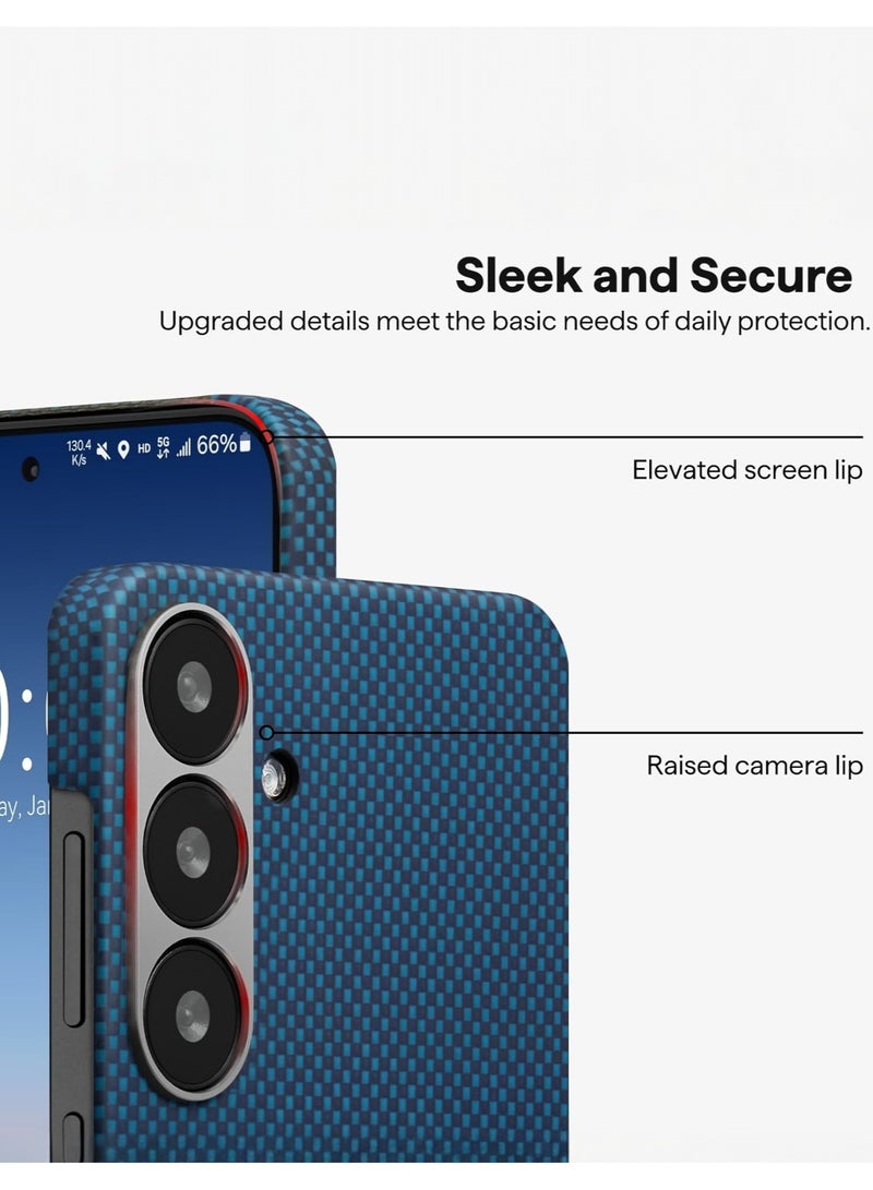 بيتاكا جراب جالاكسي اس 25 ماجسيف من غطاء منسوج باللمس من برج الحمل / نحيف للغاية / حافة كاميرا مرتفعة / لمسة منسوجة / حماية من السقوط والتلف / غطاء خلفي متين - شروق القمر - Image 4