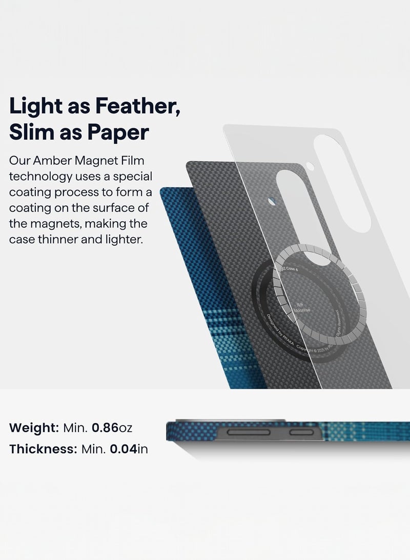 بيتاكا جراب جالاكسي اس 25 ماجسيف من غطاء منسوج باللمس من برج الحمل / نحيف للغاية / حافة كاميرا مرتفعة / لمسة منسوجة / حماية من السقوط والتلف / غطاء خلفي متين - شروق القمر - Image 5