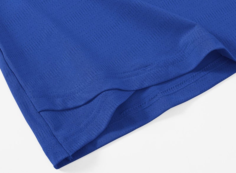 Gopune Women's Dry-Fit Golf Polo Shirts V-Neck Collarless Short Sleeve T-Shirt Deep Blue,XL - Image 5