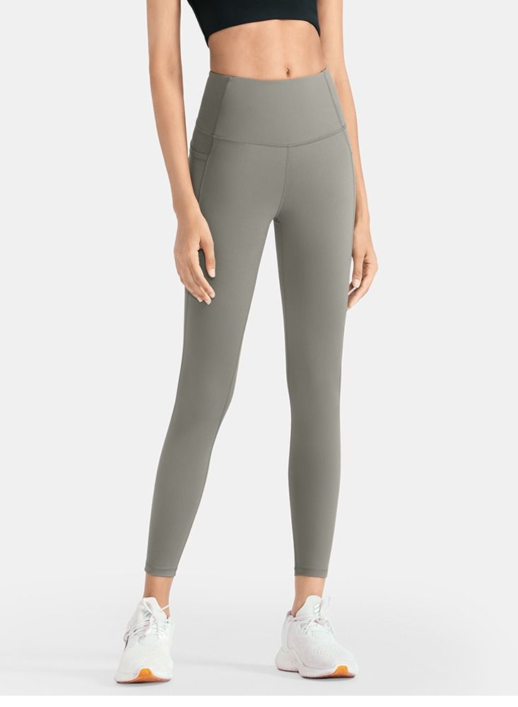 Solid Stretch Yoga Pants Grey - Image 1