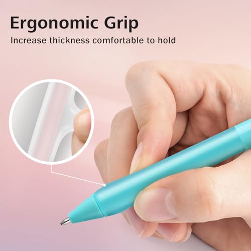 WRITECH Retractable Gel Ink Pens: Fine Point 0.7mm Assorted Color Soft Grip 8ct No Bleed & Smear Extra Smooth Writing Bullet Tip Colored Pen Set for Journaling Coloring - Image 3