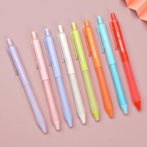 WRITECH Retractable Gel Ink Pens: Fine Point 0.7mm Assorted Color Soft Grip 8ct No Bleed & Smear Extra Smooth Writing Bullet Tip Colored Pen Set for Journaling Coloring - Image 5