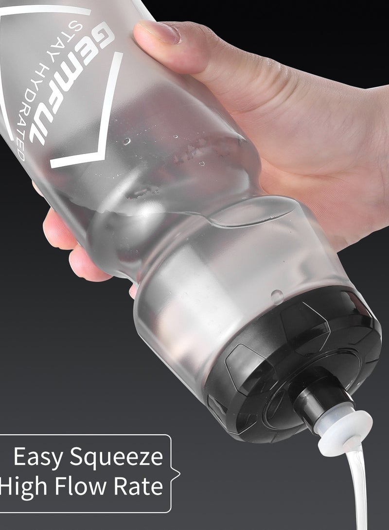 GEMFUL Cycling Squeeze Water Bottle Leakproof BPA Free with Pull Top Lid for Sprots Outdoor 24oz - Image 2
