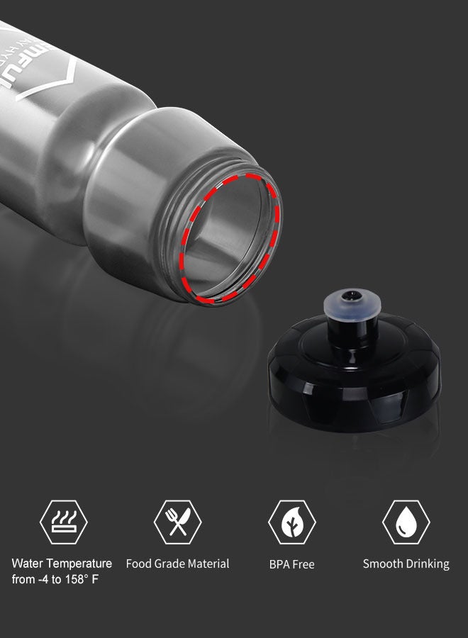 GEMFUL Cycling Squeeze Water Bottle Leakproof BPA Free with Pull Top Lid for Sprots Outdoor 24oz - Image 3