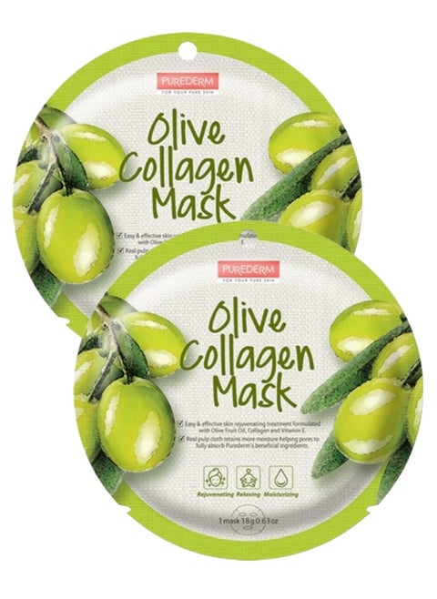 Purederm Olive Collagen Mask 18gm Pack of 2