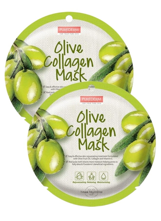 Purederm Olive Collagen Mask 18gm Pack of 2