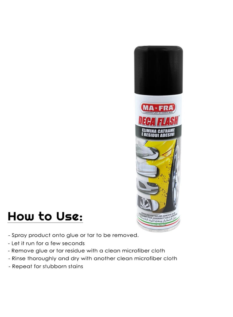 مافرا بخاخ منظف القطران من MAFRA سعة 250 مل، مزيل لاصق القطران من Deca Flash للسيارة، إيطاليا - Image 2
