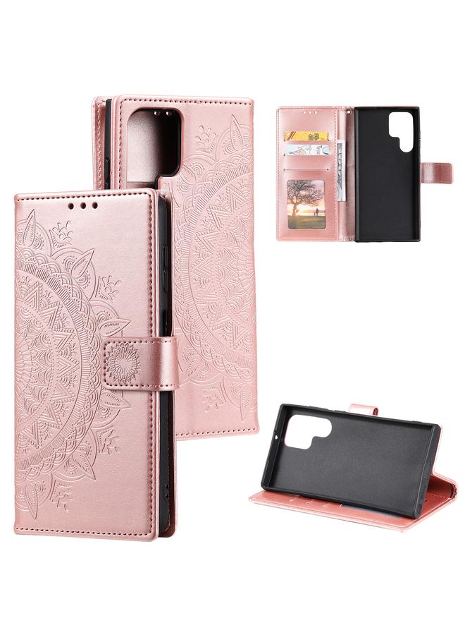 اس-توب جراب لهاتف Samsung Galaxy S25 Ultra 5G جراب هاتف جلدي منقوش بزهرة الطوطم - Image 1