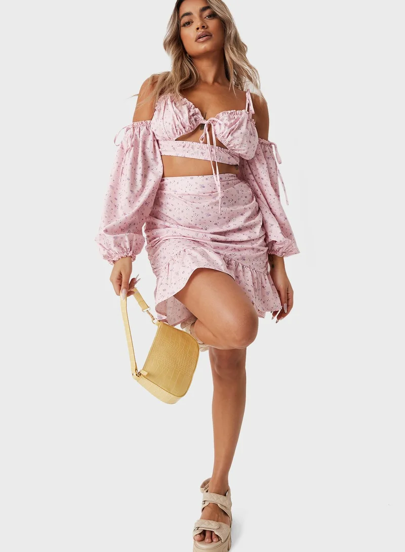Missguided Ruffle Hem Skirt