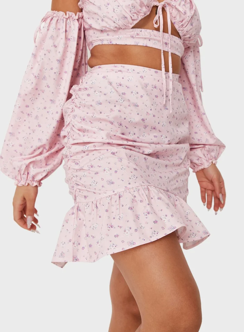 Missguided Ruffle Hem Skirt