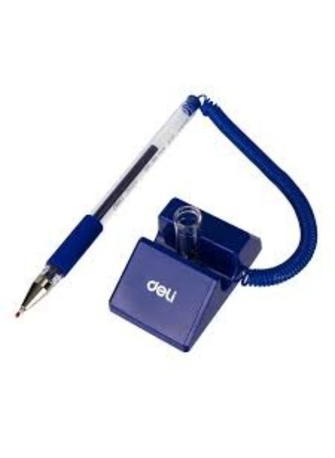 Deli Desk Pen Stand – Durable Office Pen Holder with Stable Base & Organized Storage for Desk Use  BLUE GEL INK PEN - Image 1