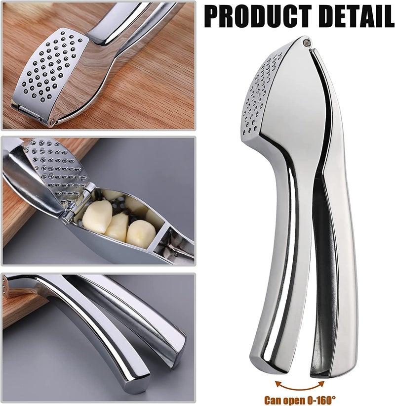 EZYHOME EZYHOME Garlic Press Mincer Squeezer with Big Size Basket Professional Garlic Squeezer Heavy Duty Rust Proof Garlic Chopper Mashed Garlic Puree Maker Easy to Clean Dishwasher Safe  - Image 3