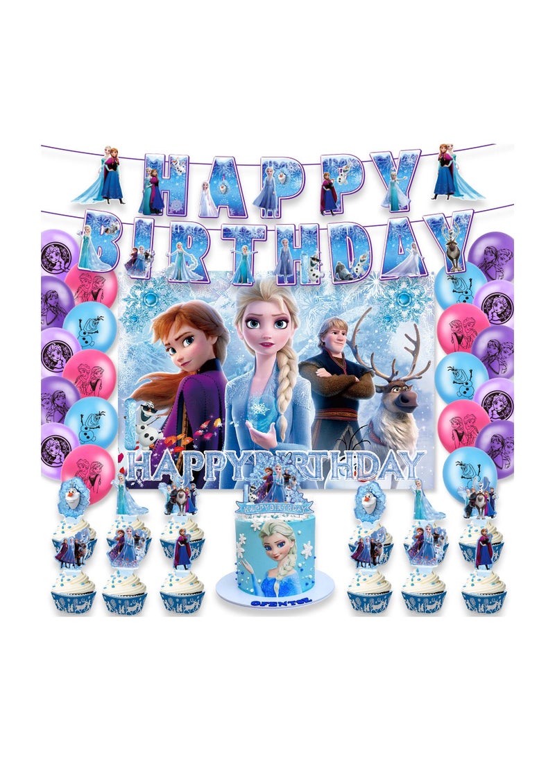 LA FIESTA Frozen Birthday Party Decorations For Kids  - Image 1