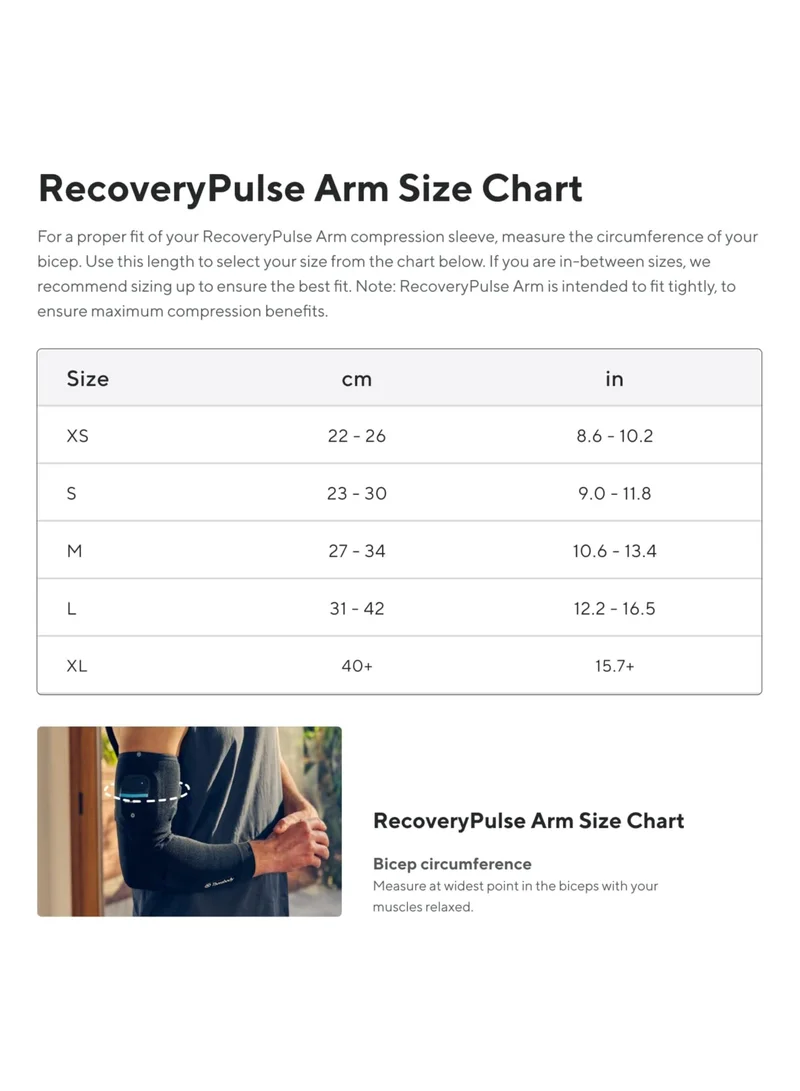 Therabody Therabody RecoveryPulse Arm Sleeve 1 PIECE, Compression and Vibration Sleeve for On The Go Relief, Reduce Soreness and Pain in Upper Arms, Increase Flexibility, Medium