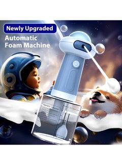 Excefore Electric Pet Cleaning Foam Machine Upgrade IPX7 Waterproof Dog Bath Supplies Automatic Cat Dog Soap Dispenser Magnetic Charging Shampoo Frother for Dogs Cats Deep Cleaning Pet Fur 350ml Blue  - Image 4