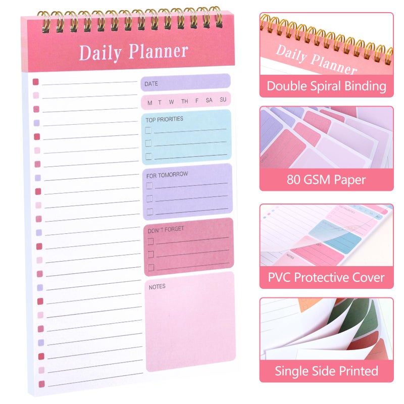 LABUK 10 Pack Daily To Do List Notebook 5" x 8" Daily Planner 30 Sheets Spiral to Do List Notebook for Classroom Office Plan Work Schedule Checklist - Image 3