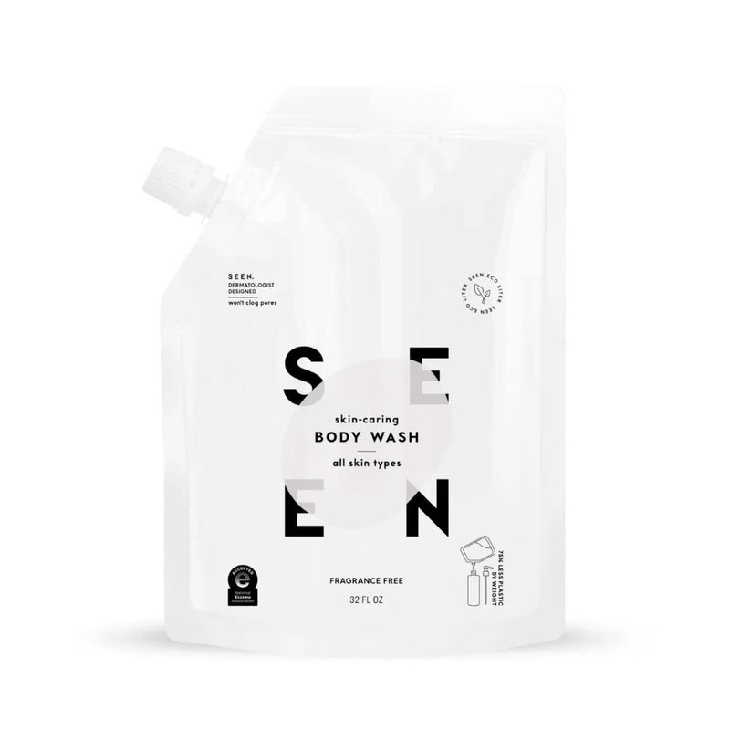 SEEN Body Wash EcoRefill Fragrance Free  NonComedogenic  NonIrritating Body Wash DermatologistDeveloped  Safe for Sensitive Eczema  Acne Prone Skin