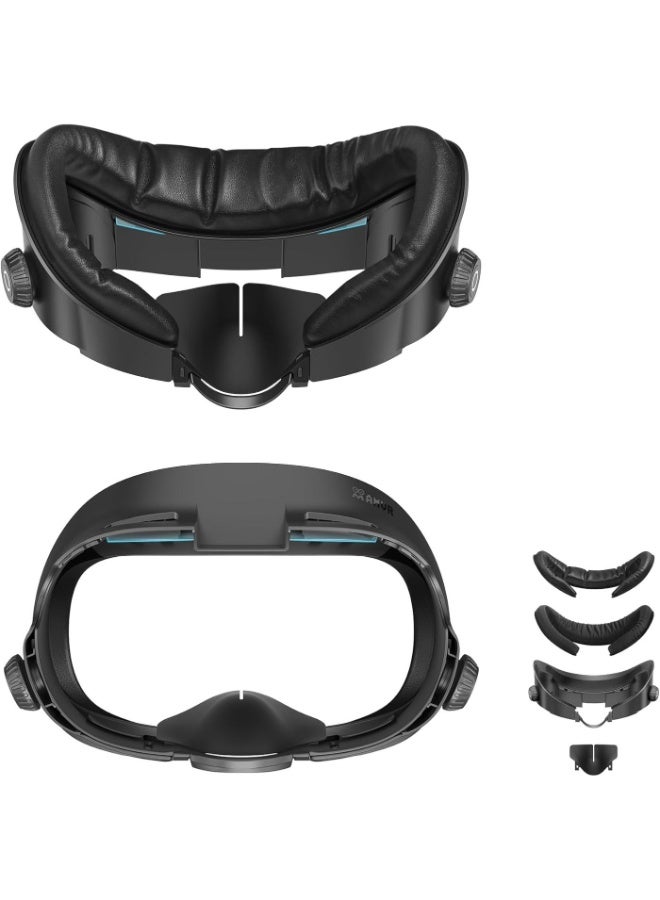 اي ام في ار غطاء الوجه المحدث لميتّا كويست 3، واجهة الوجه متوافقة مع ملحقات ميتّا/أوكولوس كويست 3، مع تعديل بواسطة مقبض، غير متوافق مع ميتّا كويست 3S. - Image 1