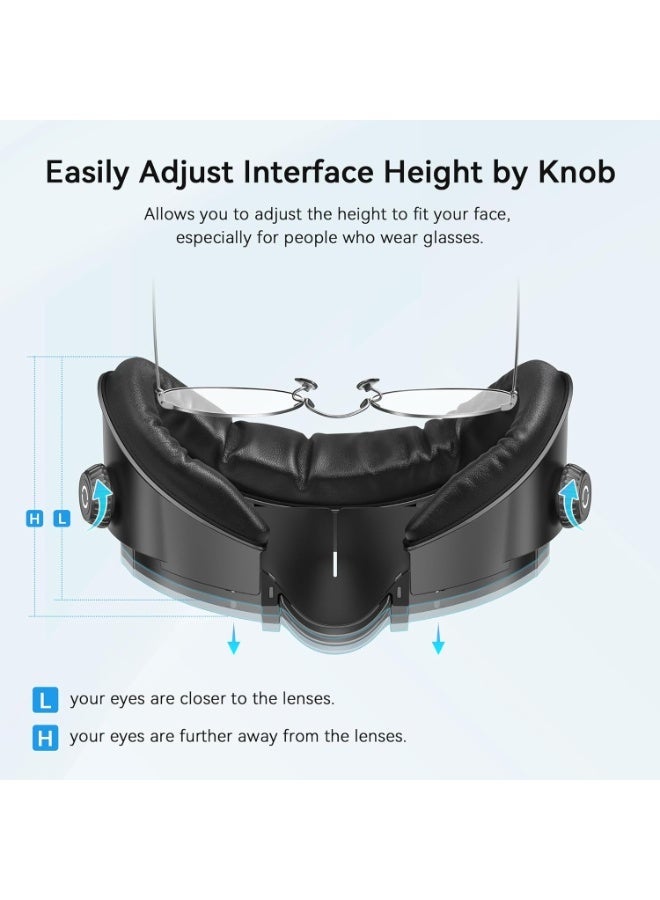 اي ام في ار غطاء الوجه المحدث لميتّا كويست 3، واجهة الوجه متوافقة مع ملحقات ميتّا/أوكولوس كويست 3، مع تعديل بواسطة مقبض، غير متوافق مع ميتّا كويست 3S. - Image 3