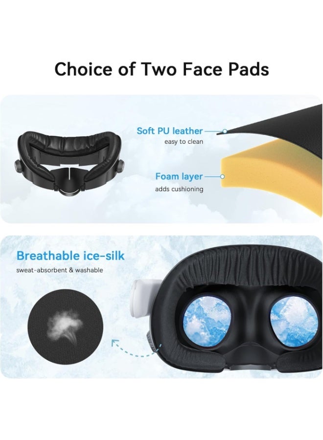 اي ام في ار غطاء الوجه المحدث لميتّا كويست 3، واجهة الوجه متوافقة مع ملحقات ميتّا/أوكولوس كويست 3، مع تعديل بواسطة مقبض، غير متوافق مع ميتّا كويست 3S. - Image 4