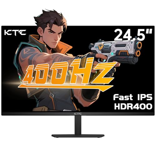 KTC 24.5 Inch 400Hz Gaming Monitor, FHD 1080P 240Hz Computer Monitor, Fast IPS, FreeSync/G-Sync Compatible, HDR400, DisplayPort x2 HDMI x2, VESA, Tilt Adjustable,H25X7 - Image 1