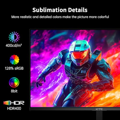KTC 24.5 Inch 400Hz Gaming Monitor, FHD 1080P 240Hz Computer Monitor, Fast IPS, FreeSync/G-Sync Compatible, HDR400, DisplayPort x2 HDMI x2, VESA, Tilt Adjustable,H25X7 - Image 3