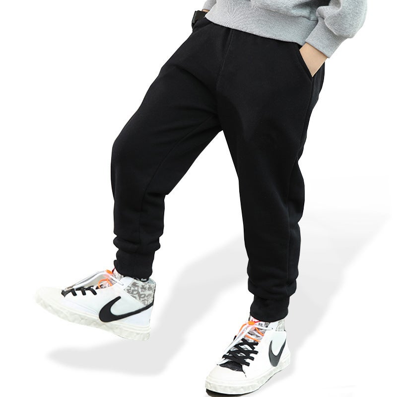 Children'S Cashmere Pants New Children'S Leisure Sports Pants Boys And Girls Silver Fox Cashmere Warm Pants - Image 4