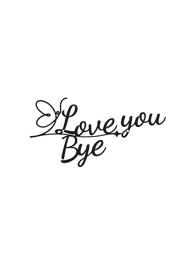 MIRFA Wooden Wall Art With Self Adhesive Base - Black (Love You Bye)  - Image 1