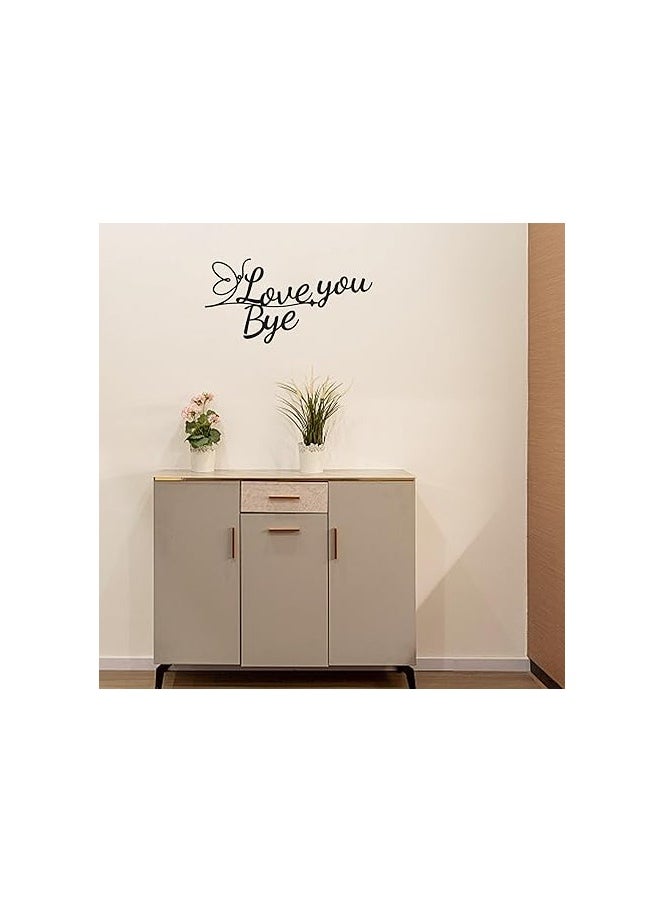 MIRFA Wooden Wall Art With Self Adhesive Base - Black (Love You Bye)  - Image 2