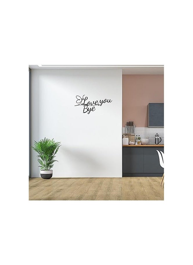 MIRFA Wooden Wall Art With Self Adhesive Base - Black (Love You Bye)  - Image 4