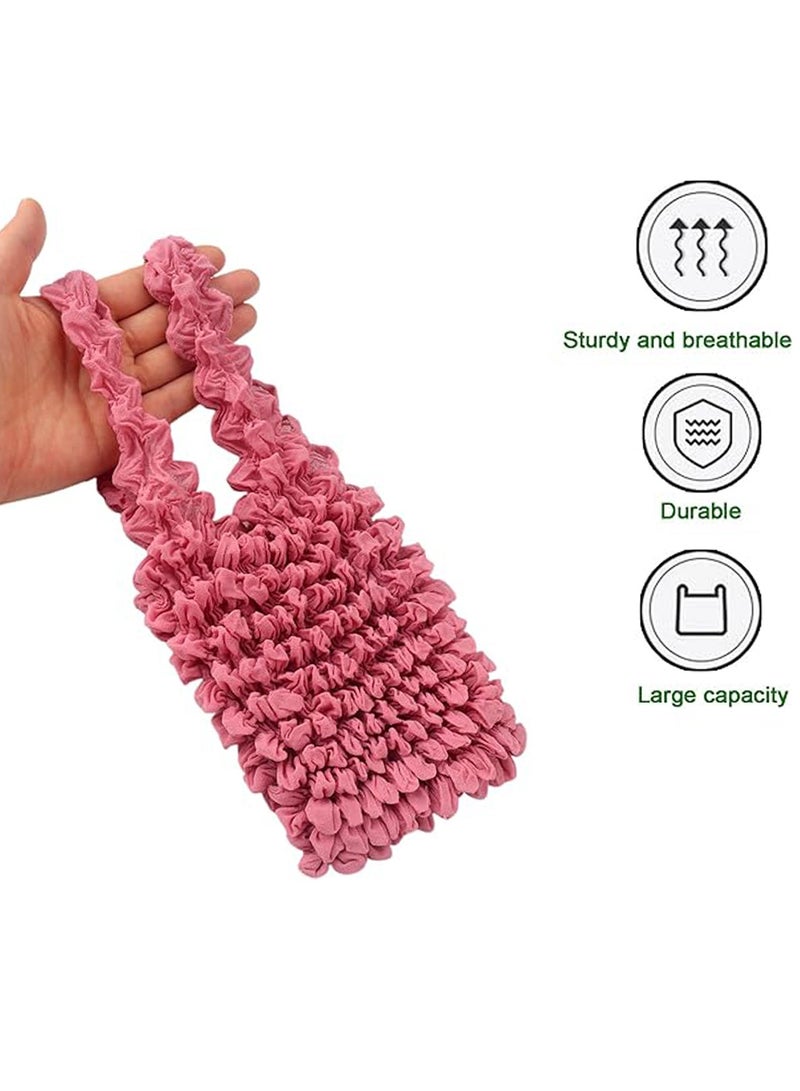 CMGTYYD 2 Pcs Reusable Shopping Bags,Magic Elastic Shopping Bag,Folding Portable Eco-friendly Tote Shopping Bag,Multi-functional Cotton Pleated Bag - Image 4