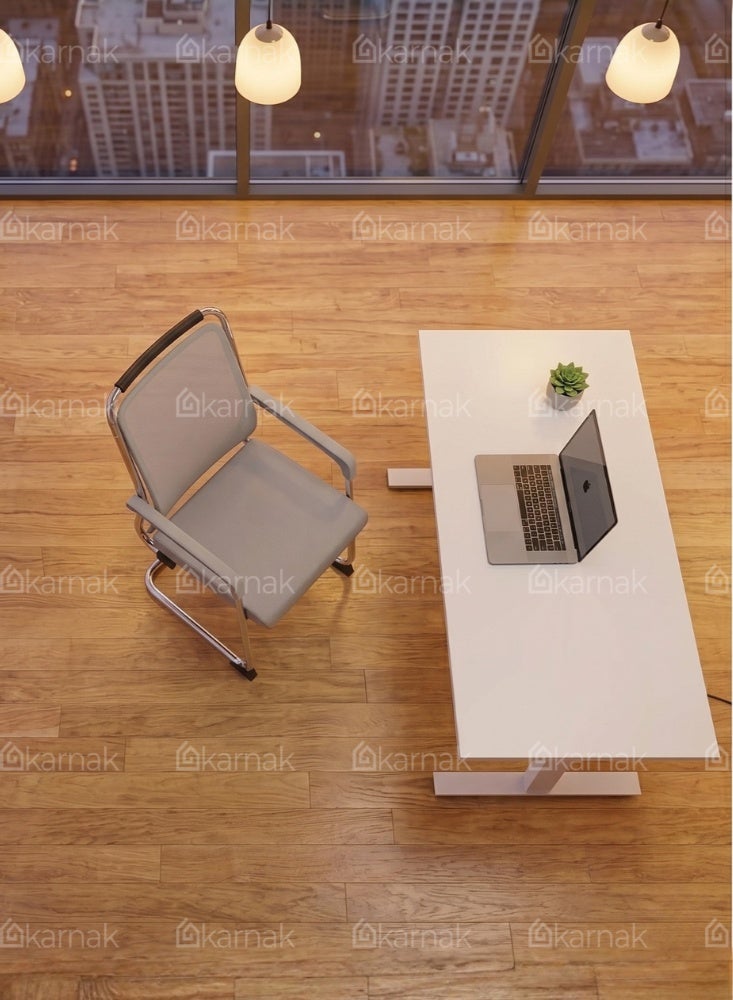Karnak Tavon Office Visitor Chair | Ergonomic Mesh Chair with Armrest | Comfortable for Home, Conference, Waiting Room & Office Furniture (Grey) - Image 5