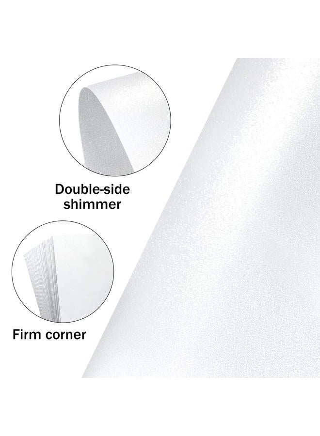 Goefun White Shimmer Cardstock 12x12, Glossy Cardstock Printer Paper 80 lb Metallic Paper Pearl Card Stock for Cricut, Invitations and Card Making, 100 Pack - Image 3