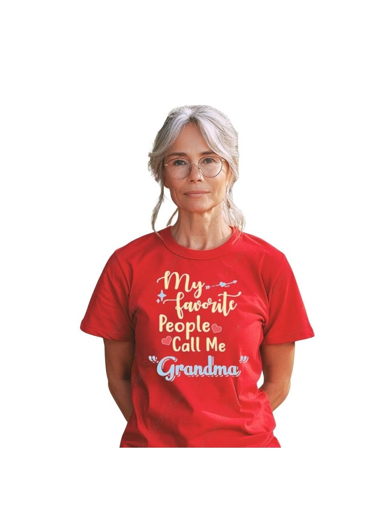PRINTSHOP4ME Grandma T-Shirt–Round Neck|Cotton Fabric|Half Sleeve–Comfortable Casual Tshirt For Grandmother|Gift For Grandmothers,Moms&Senior Women - Image 1