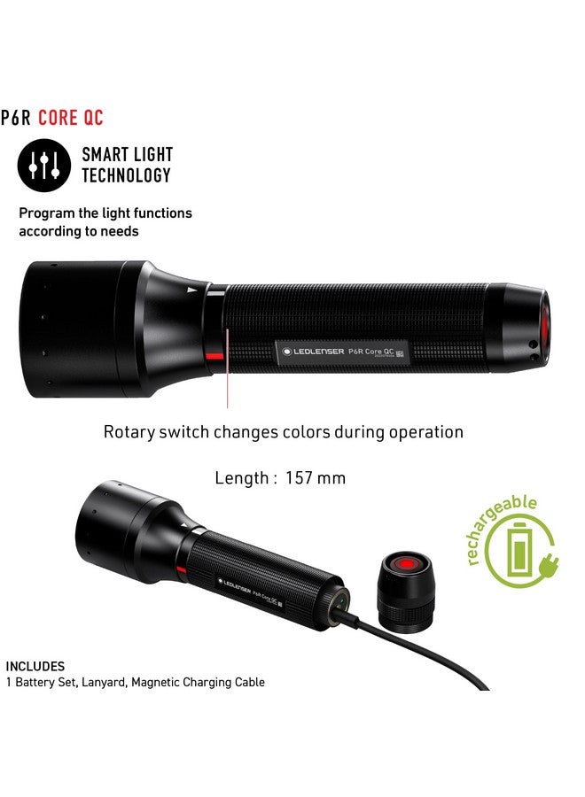 Ledlenser P6R Core QC, 4 Color Focusing Flashlight, Advanced Focus System, Rapid Focus, Multicolor Strobe, Micro-USB Rechargeable Port - Image 5