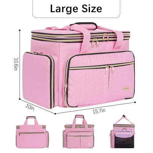 TORIBIO Large Knitting Bag Yarn Storage Organizer,Portable Crochet Tote Bag,Yarn Bags for Crocheting On The Go for Knitting Needles, Crochet Hooks, Knitting Accessories, Unfinished Project - Image 2