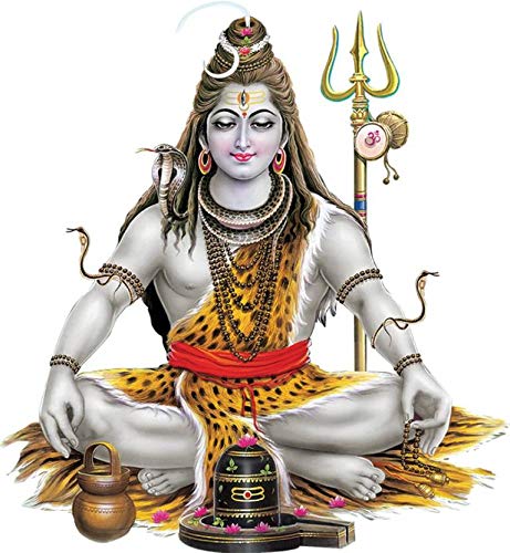 Rangoli Large Modern Art Wall Sticker Mullticolor Vinyl Sticker 40cm or 50 cm Pack of 1, Multicolor, Standard (Shiv ji Modern Art 63) - Image 1