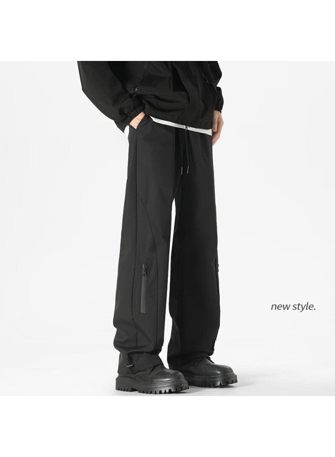 Izexx Men's Spring And Summer Functional Assault Casual Pants Windproof And Waterproof Loose Straight Workwear Trousers Iz36 Black 2XL - Image 5