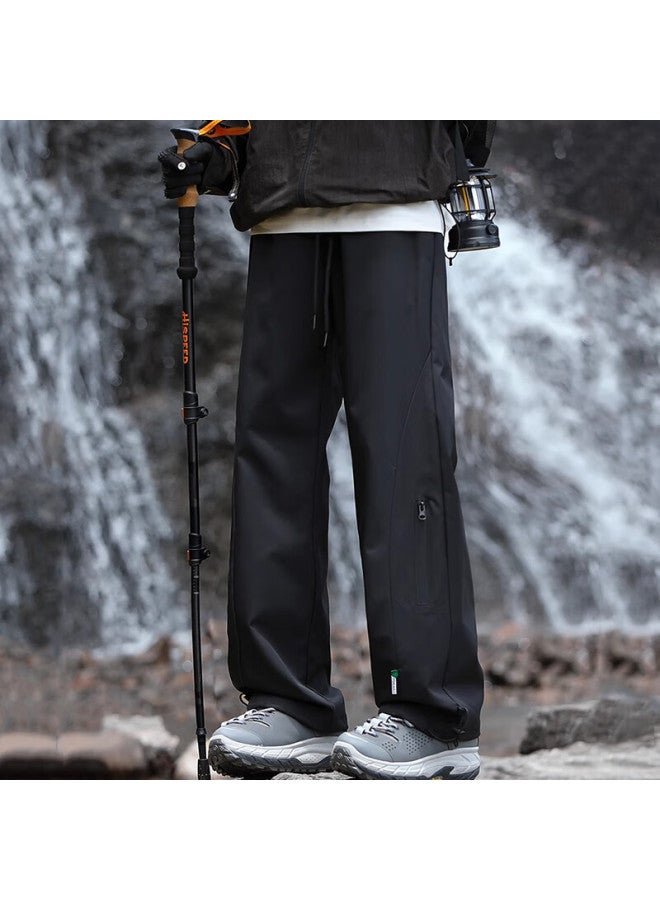 Izexx Men's Spring And Summer Functional Assault Casual Pants Windproof And Waterproof Loose Straight Workwear Trousers Iz36 Black 2XL - Image 2