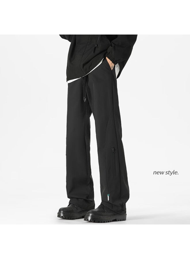 Izexx Men's Spring And Summer Functional Assault Casual Pants Windproof And Waterproof Loose Straight Workwear Trousers Iz36 Black 2XL - Image 4