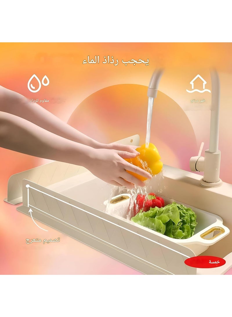 واقي سيليكون لحوض المطبخ والحمام ، حاجز مياه مرن مضاد للرذاذ لمنضدة حوض المطبخ، قاعدة كوب شفط قوية، سدادة مياه لحوض المطبخ والحمام - Image 4