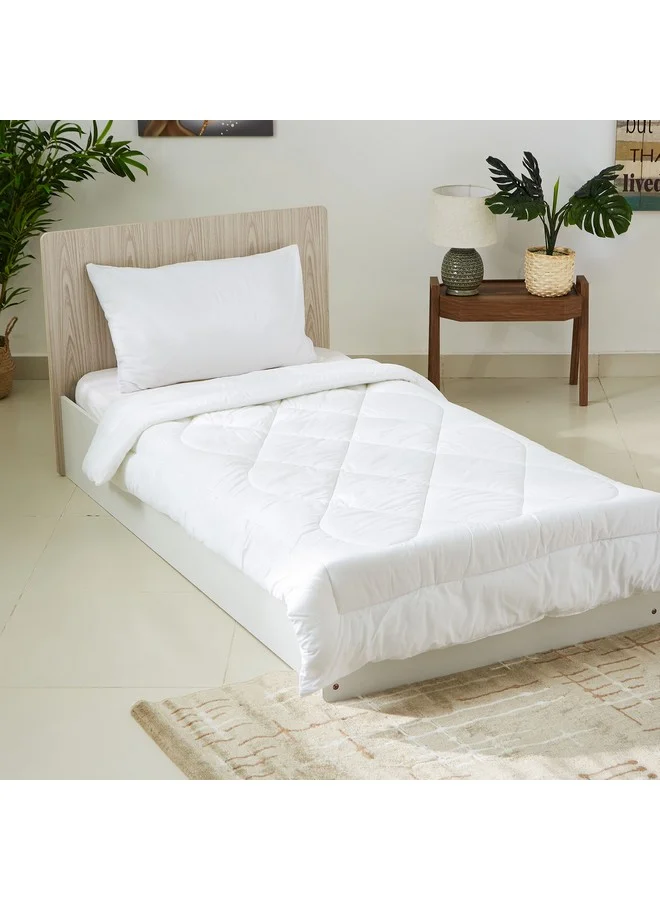 هوم بوكس طقم لحاف فردي قطن سادة بالينا قطعتين 220 × 135 سم