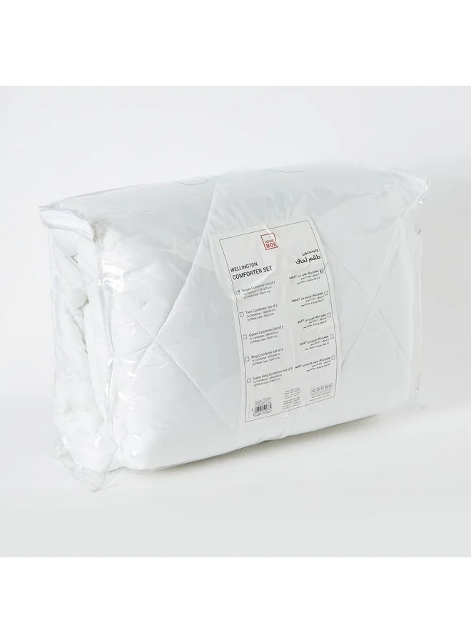 Home Box Ballina 2-Piece Solid Cotton Single Comforter Set 220 x 135 cm