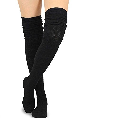 TeeHee Socks Teehee Women's Fashion Extra Long Cotton Thigh High Boot Socks 3 Pair (Pointelle) - Image 4